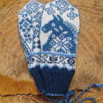 Wild Blue Horses Mittens